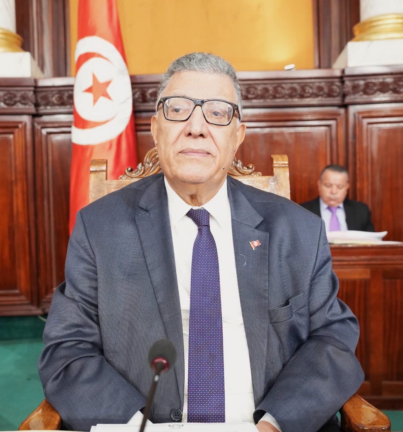 Ibrahim Bouderbala au perchoir de l'Assemblée des représentants du peuple